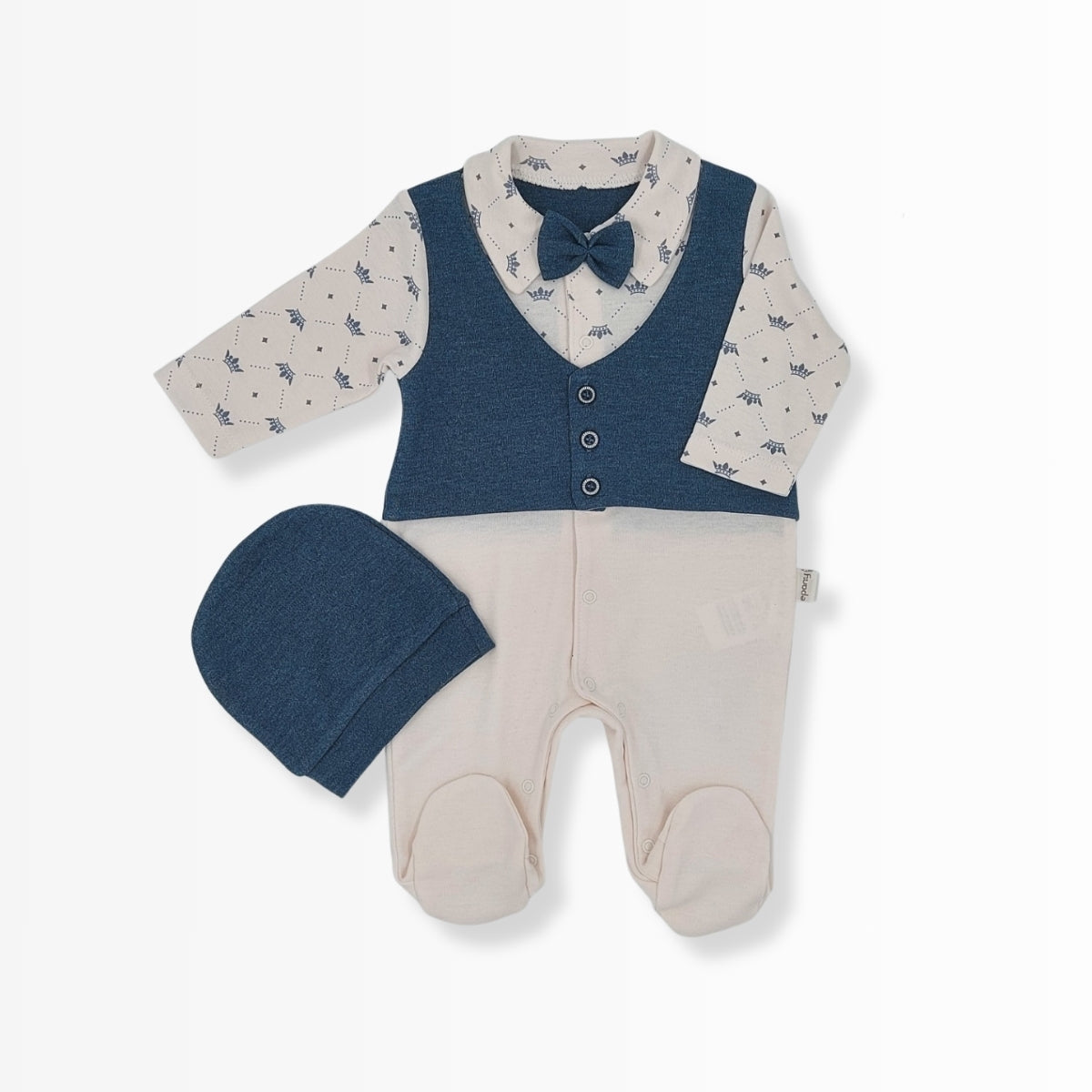 Baby Jungen Strampler mit Mütze | Elegantes 2-teiliges Set