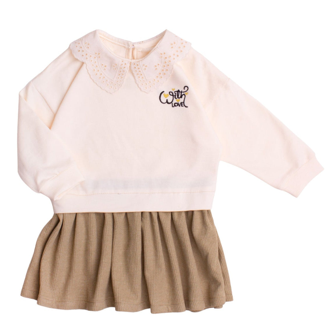 Mädchen Kleid – Zweiteiler mit Kragen & Faltenrock