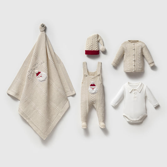 Merry Christmas – 5-teiliges Strick-Set von Nipperland (Creme)