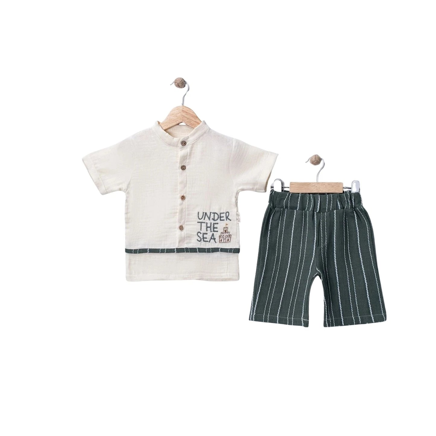 Musselin Set Streifen