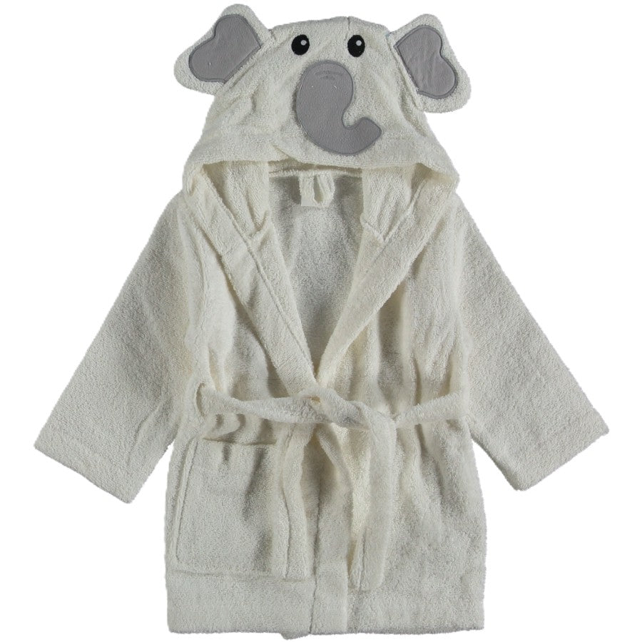 Kinder Bademantel mit Elefantenmotiv und Kapuze – Unisex