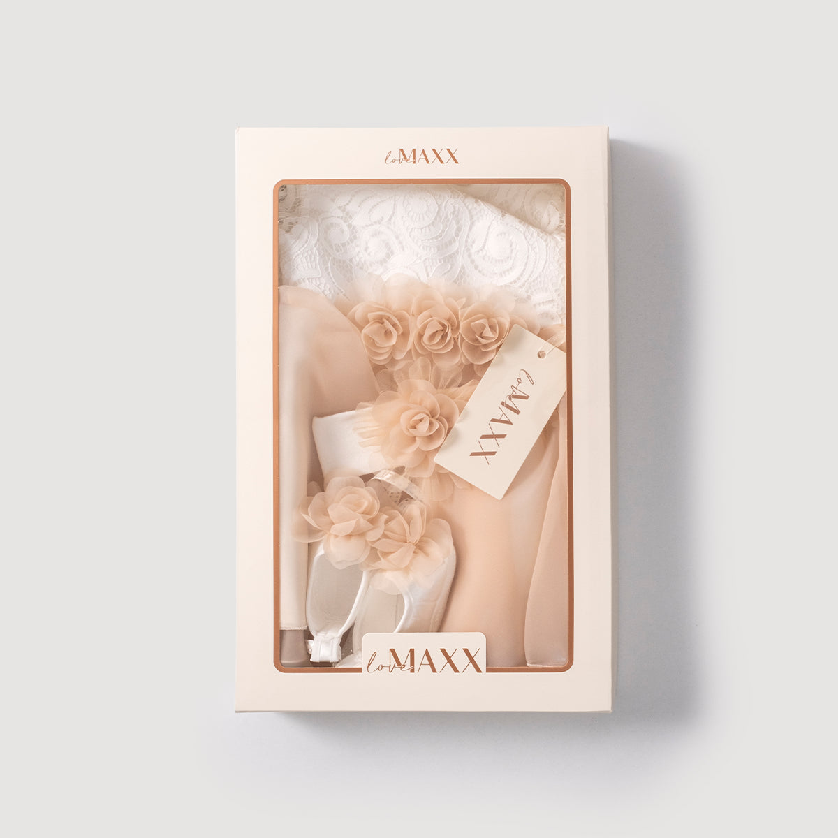 Elegantes Baby Mädchen Kleid Set – Festliches Spitzenkleid mit Stirnband & Schuhen | Taufkleid | Feierkleid