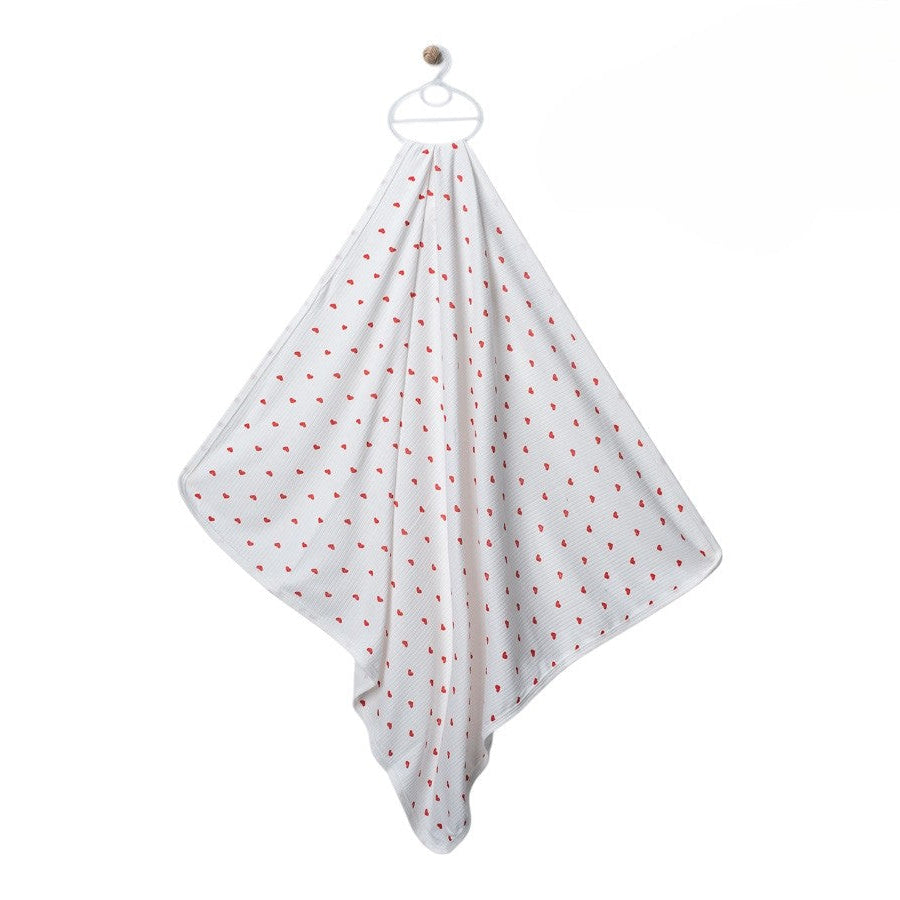 Babydecke mit Herz Muster 80x80 cm – 2-lagig aus 100% Baumwolle