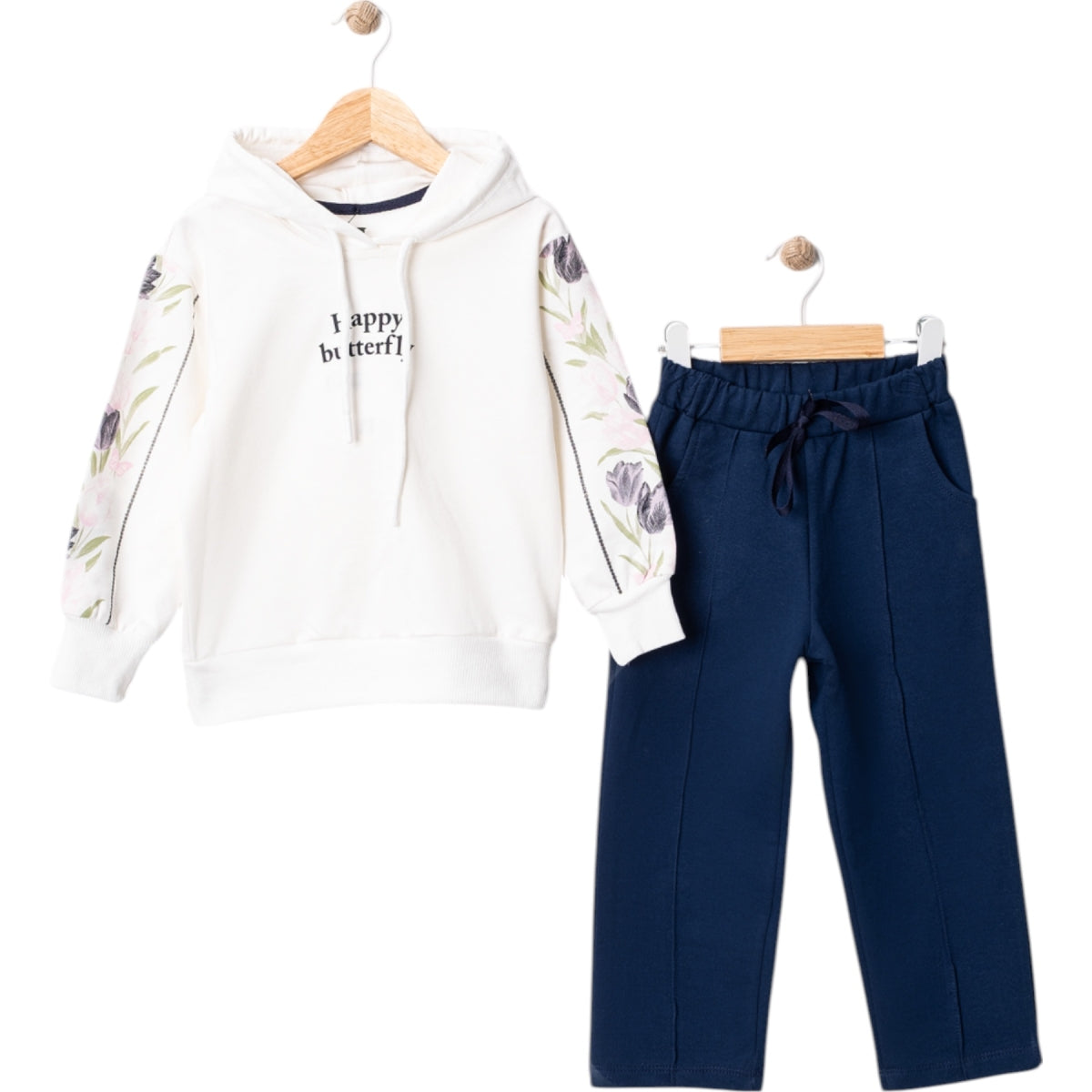 Mädchen Outfit 2-teilig – Hoodie „Happy Butterfly“ & Hose