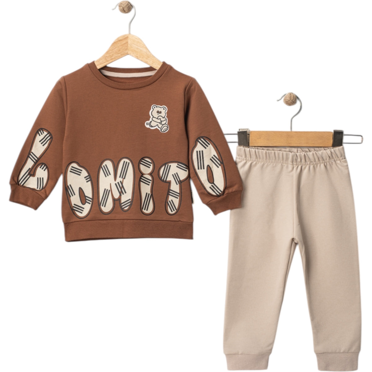 2-teiliges Jungen Outfit aus Baumwolle – Sweatshirt & Hose mit Bärchen-Motiv