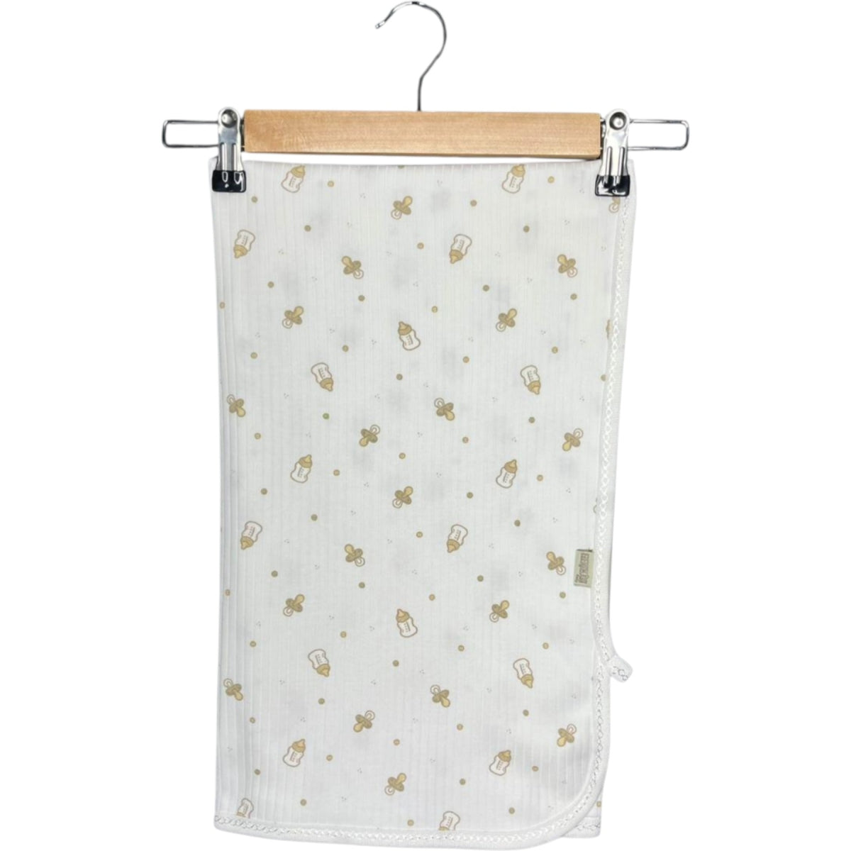 Babydecke mit Fläschchen-Motiv 80x80 cm – 2-lagig aus 100% Baumwolle