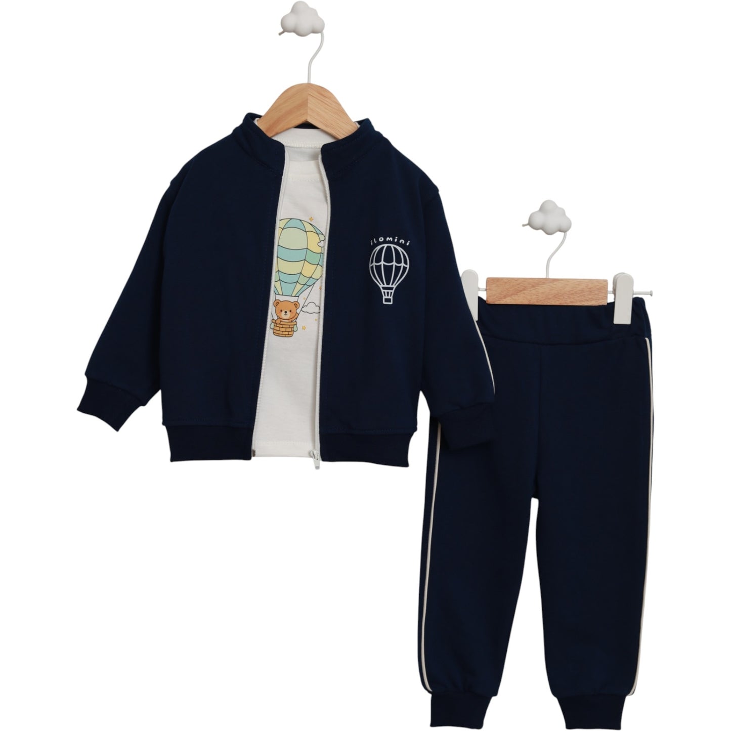 Baby Jungen 3-teiliges Outfit – Jacke, Langarmshirt & Hose