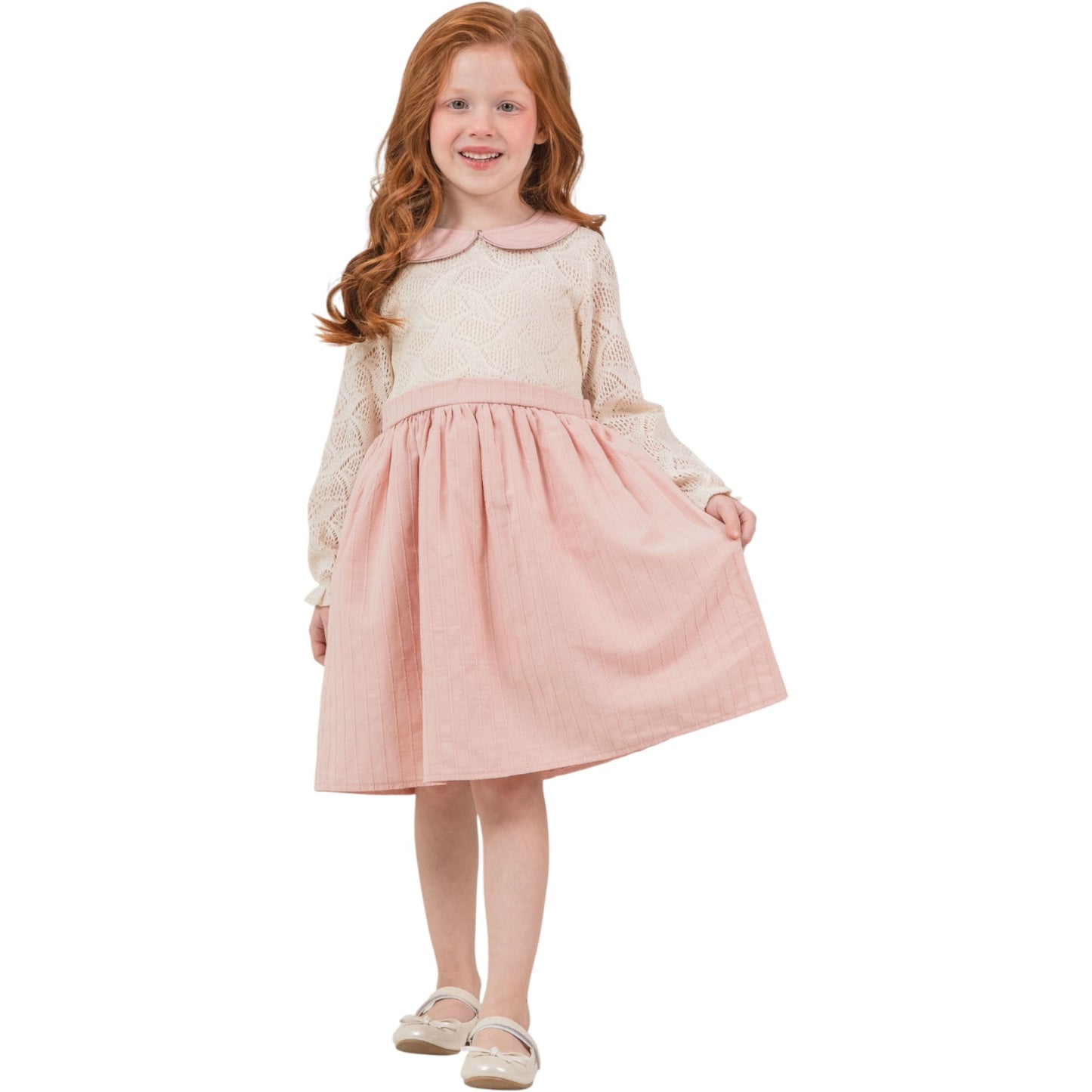 Mädchen Kleid – Festliches Kleid in Creme & Rosé