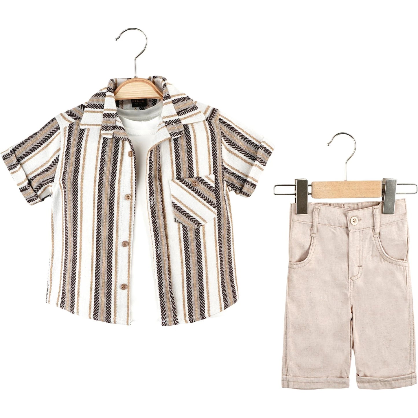 Outfit Set Baumwolle Streifen 3-teilig