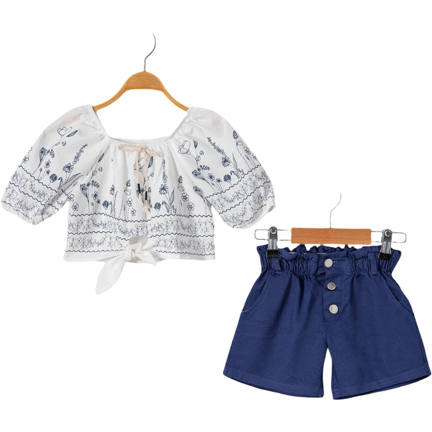 Outfit Set Blumen Schleife