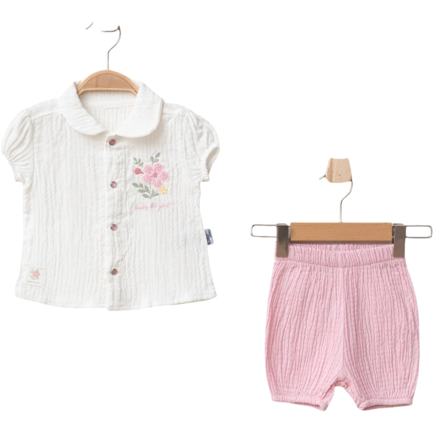 Set Musselin Bluse Shorts