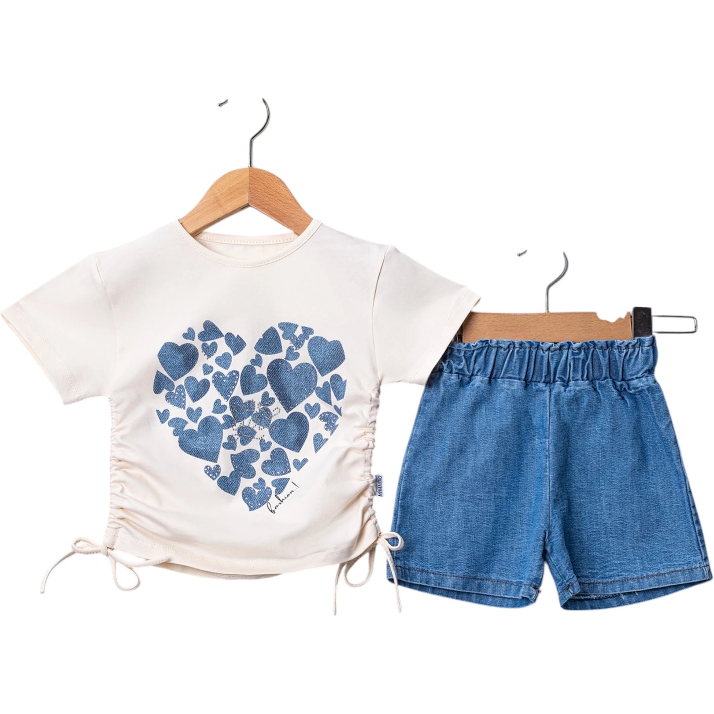 Mädchen Set Herz Jeans