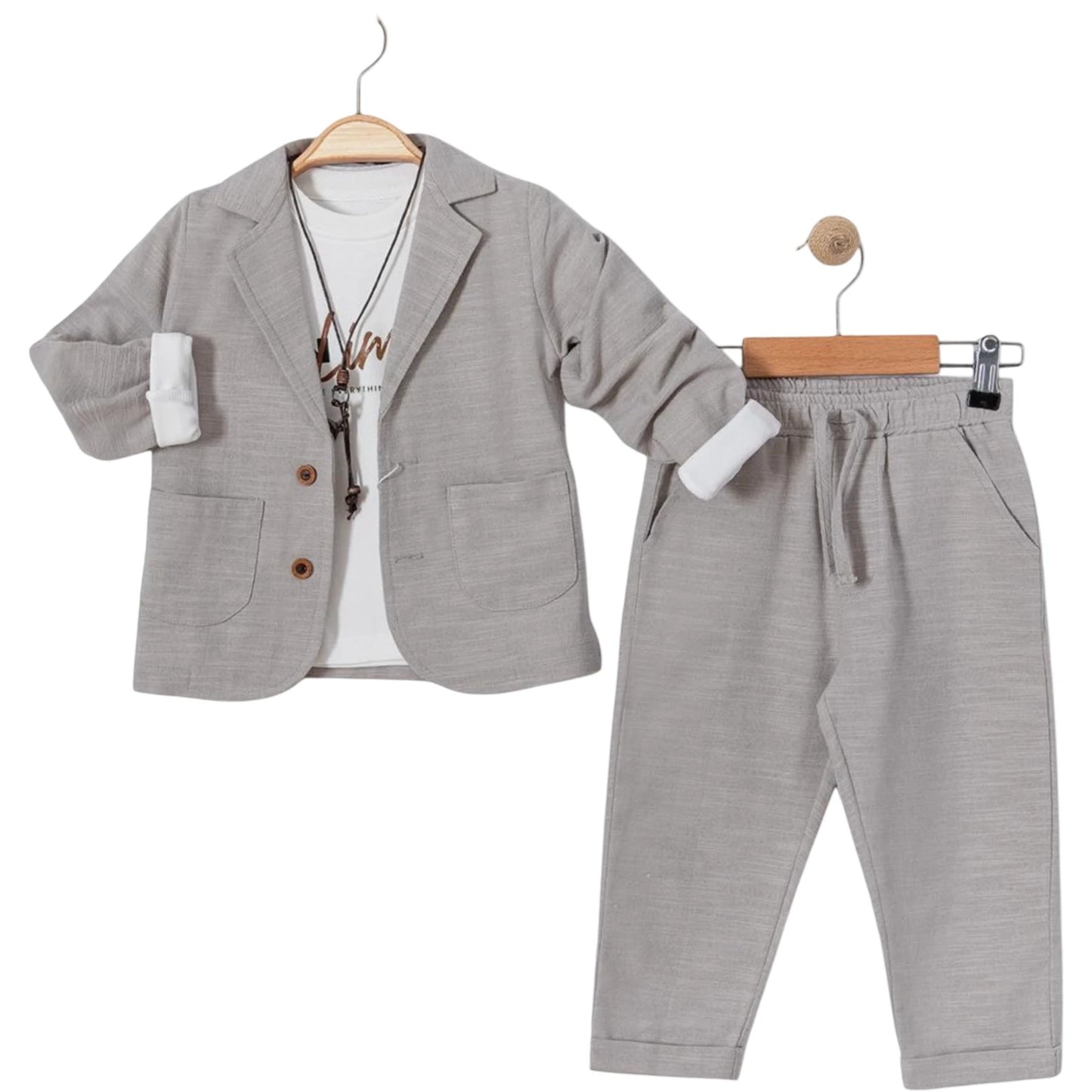 Jungen Anzug Set Grau
