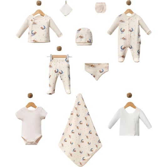 Baby Erstlingsset 10-teilig Mondmotiv