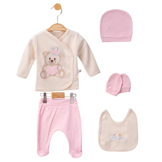 Erstlingsset Baumwolle Teddy 5-teilig