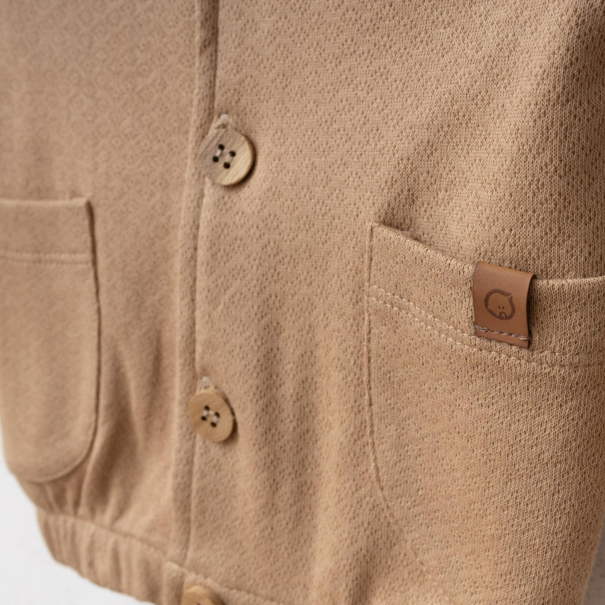 Baby Jungen Set – 3-teilig | Jacke, Langarmshirt & Hose in Beige