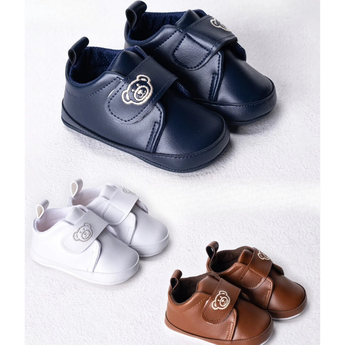 Babyschuhe Klettverschluss Bärenmotiv