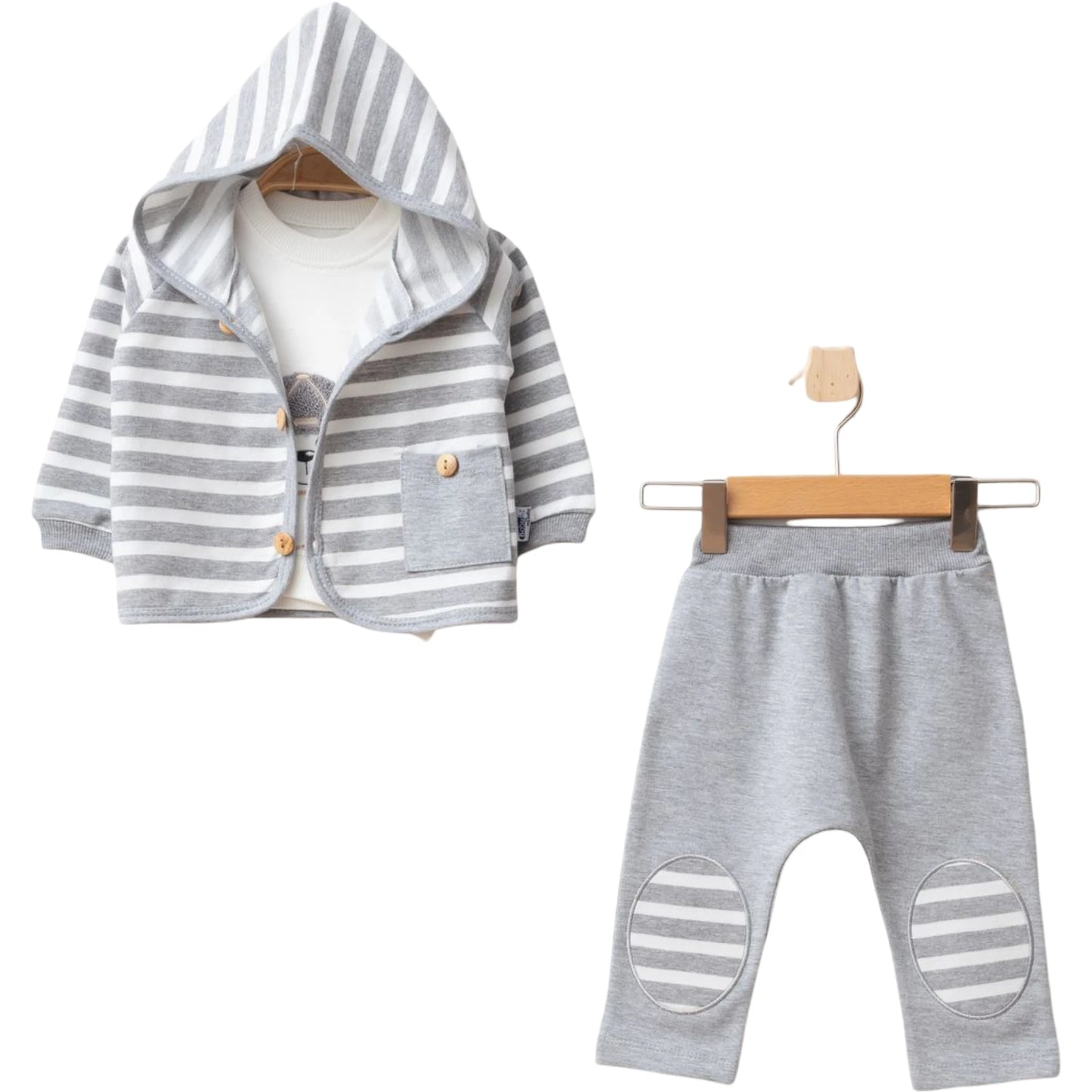 Baby Set Kapuze Streifen