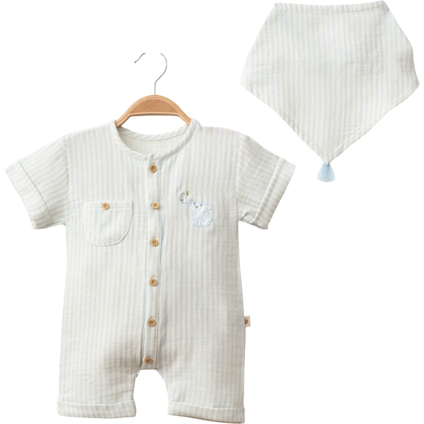 Baby Jungen Overall mit Halstuch – 2-teiliges Set in 2 Farben