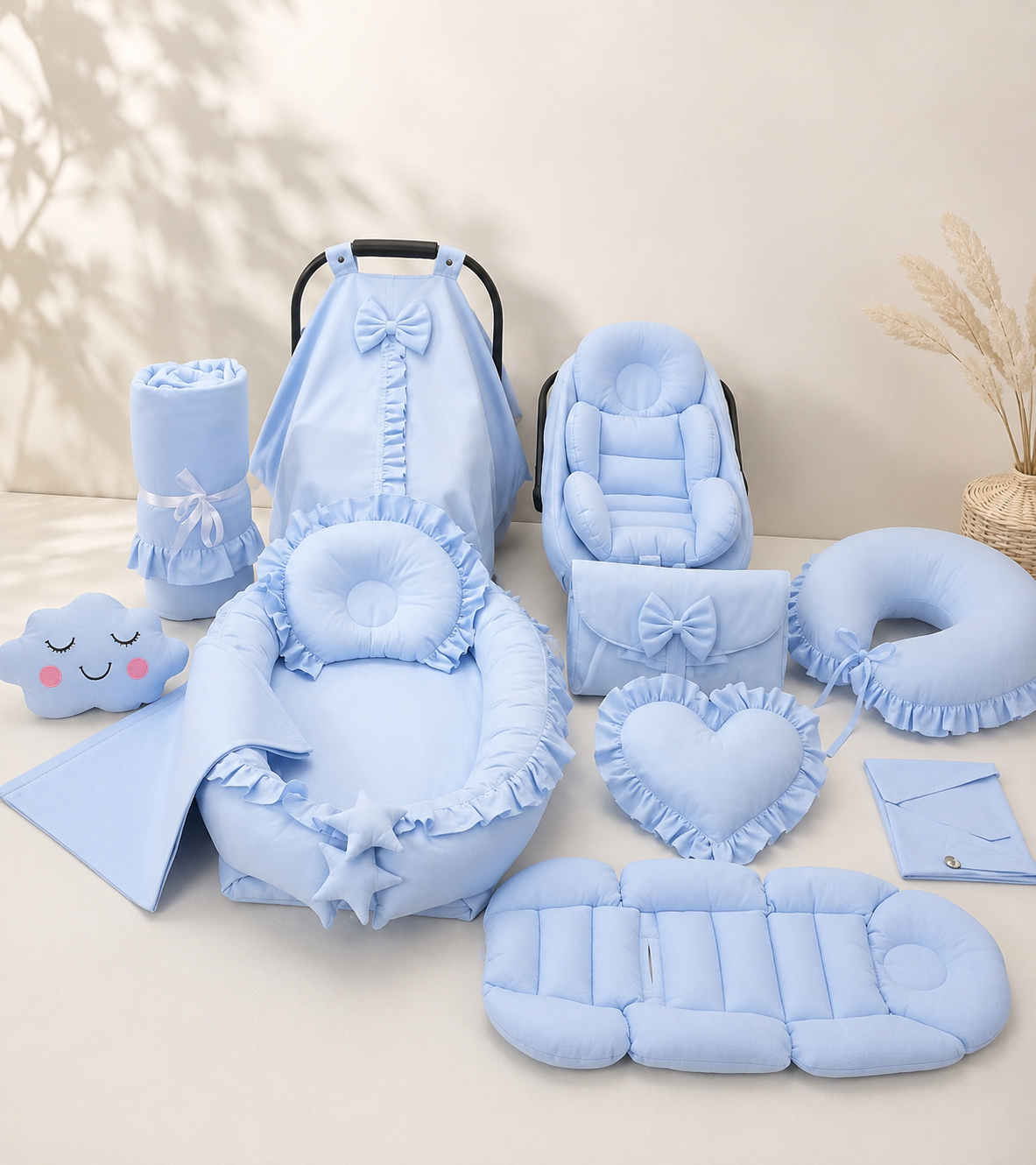 Baby Nestchen Set Hellblau 14-teilig