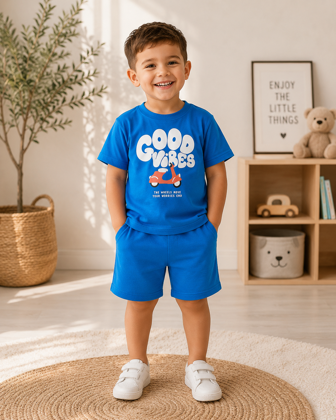 Shorts-Set Baumwolle Good Vibes