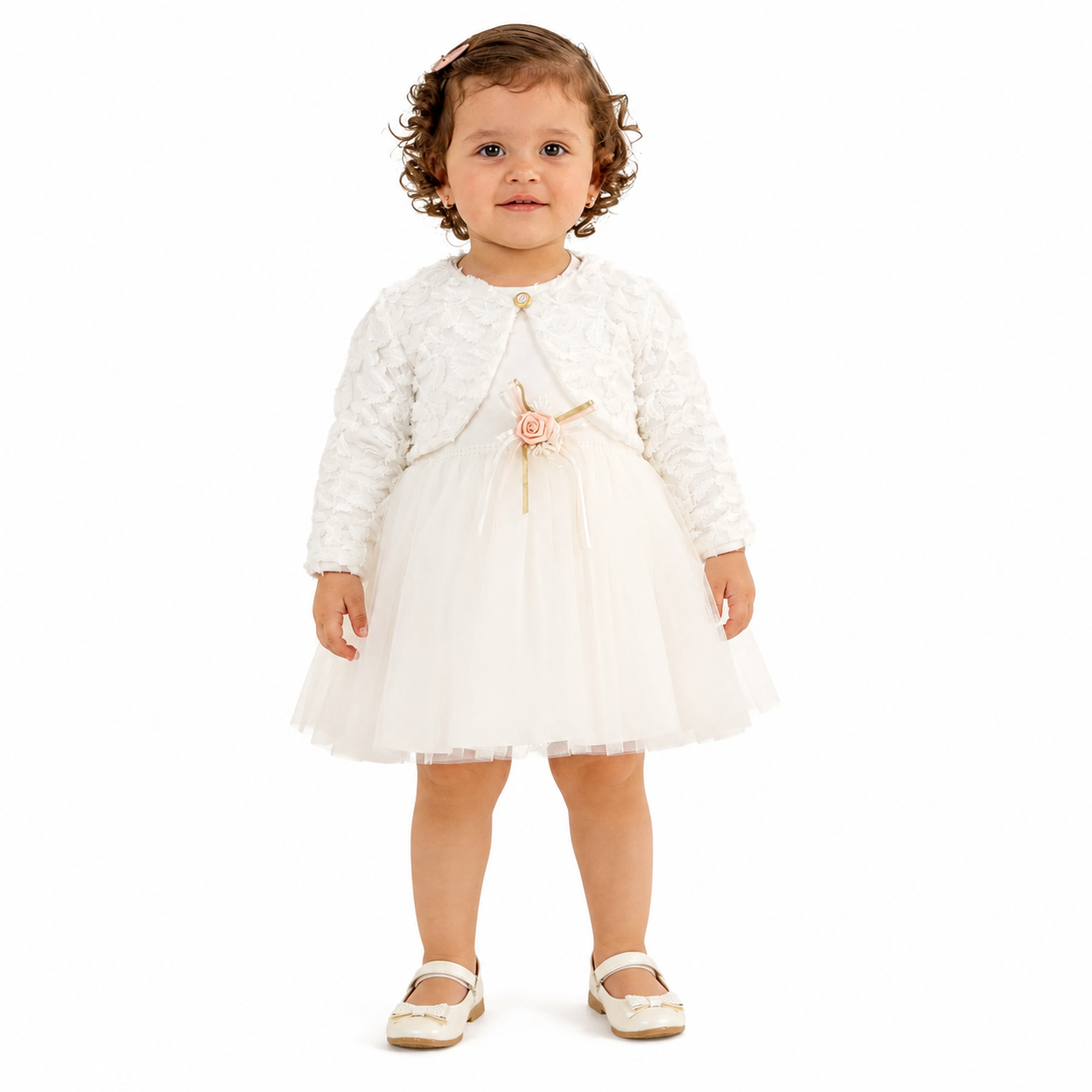 Babykleid Weiß mit Bolero