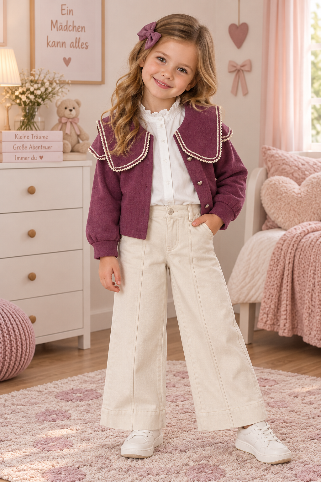 Mädchen Outfit Set – elegant & zeitlos (3-teilig) 🎀🤍