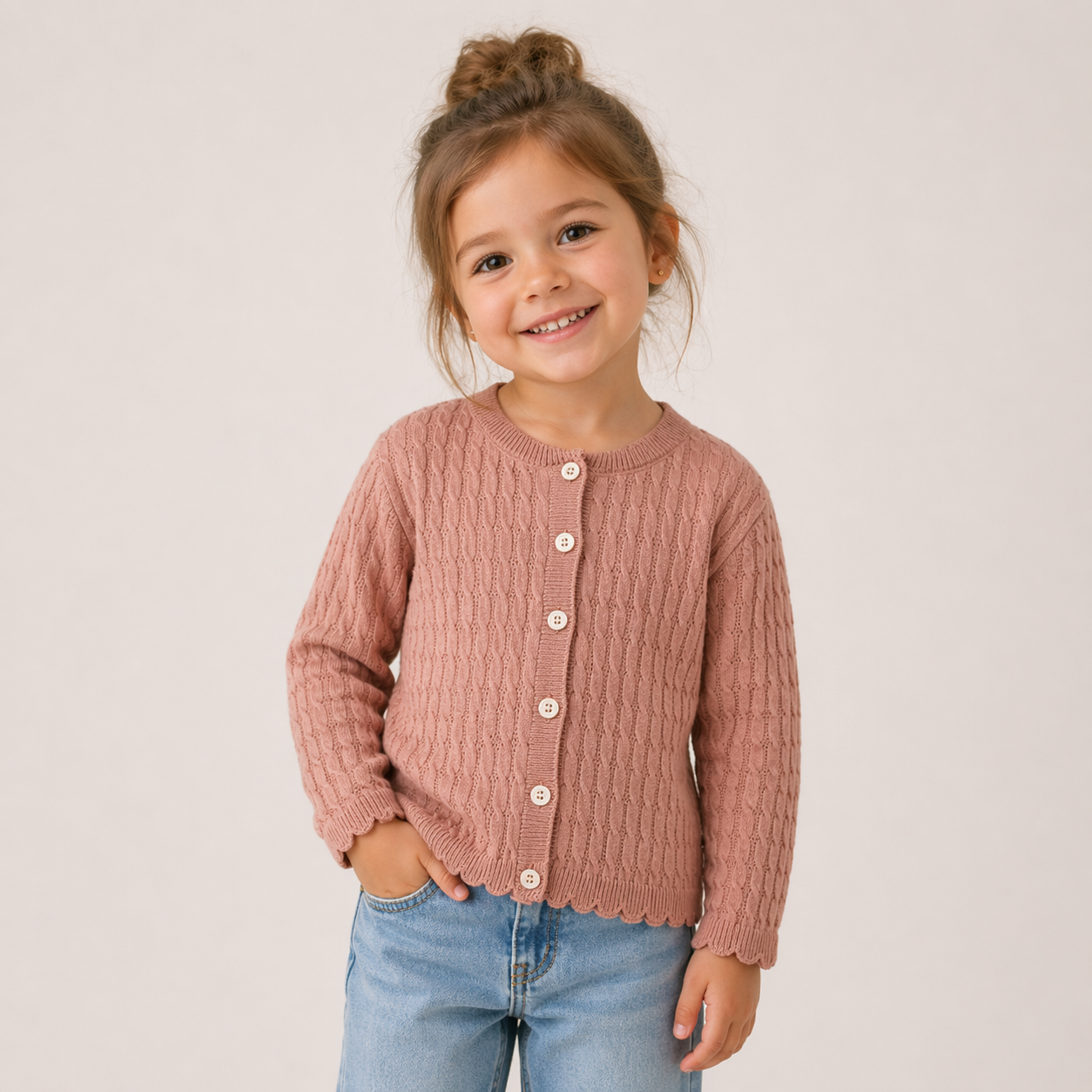 Süße Strickweste für Mädchen – weich, warm & bequem