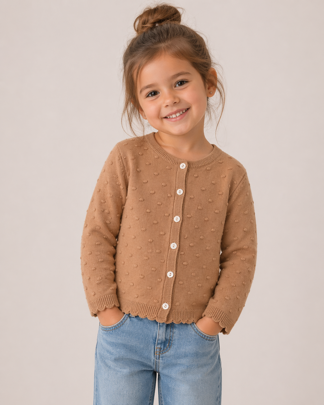 Süße Strickweste für Mädchen – weich, warm & vielseitig kombinierbar