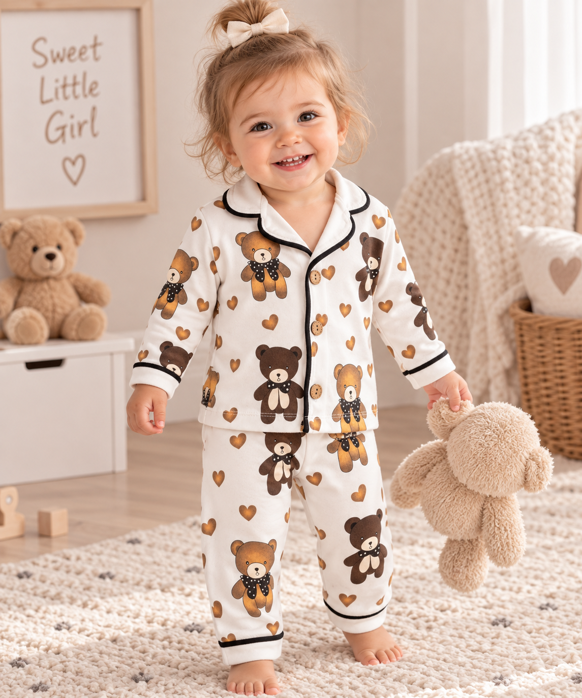 Baby Schlafanzug Bärenprint