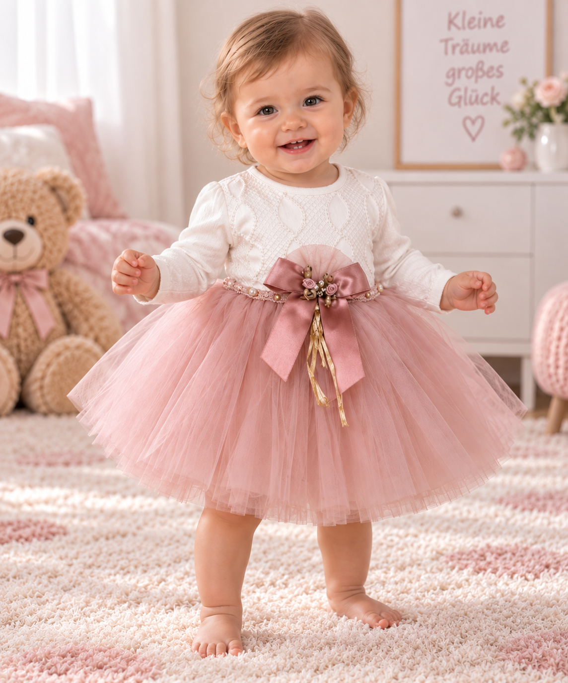 Baby Kleid Tüll Schleife