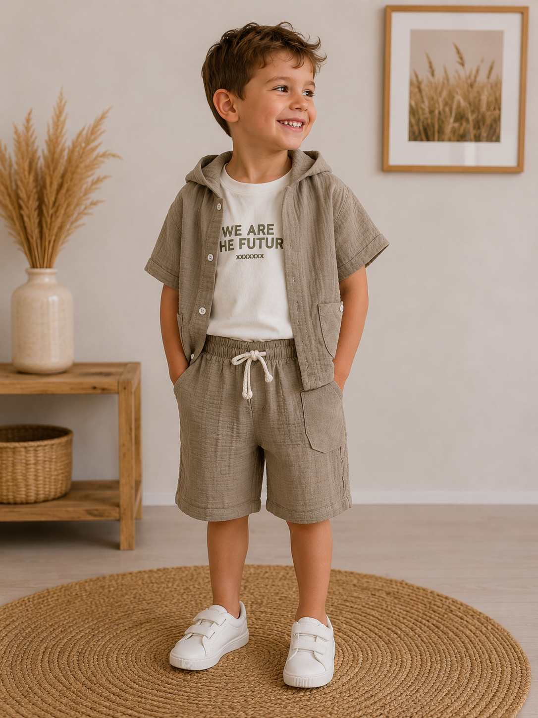 Set Musselin Kapuze Shorts