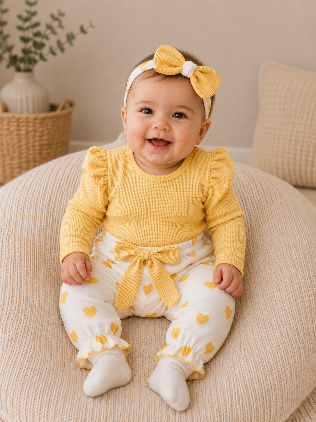 Babyset Herzen Waffeloptik