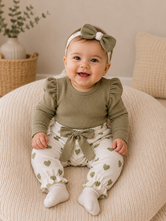 Babyset Herzen Waffeloptik