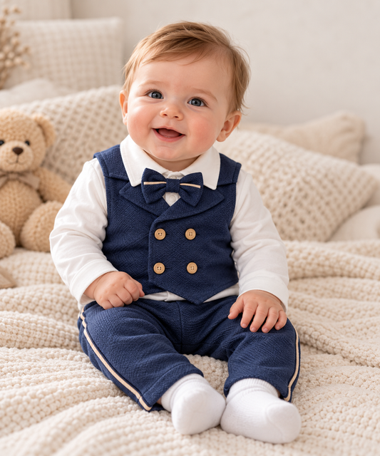 Babyoutfit Baumwolle Weste Fliege