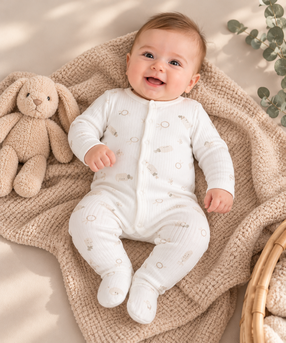 Unisex Babystrampler mit Füßchen – weich & super bequem 🌙