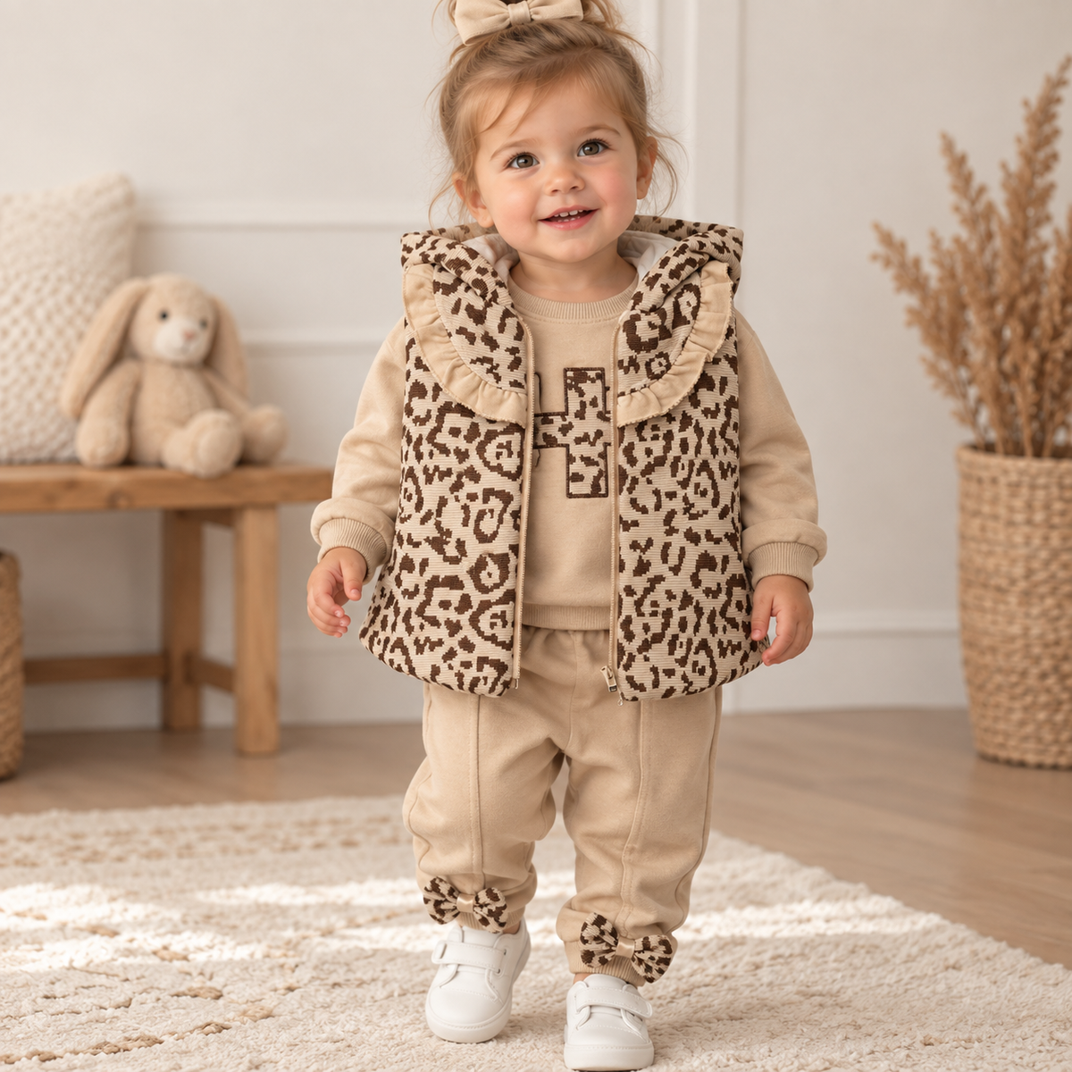 Baby Mädchen Set Leo-Weste