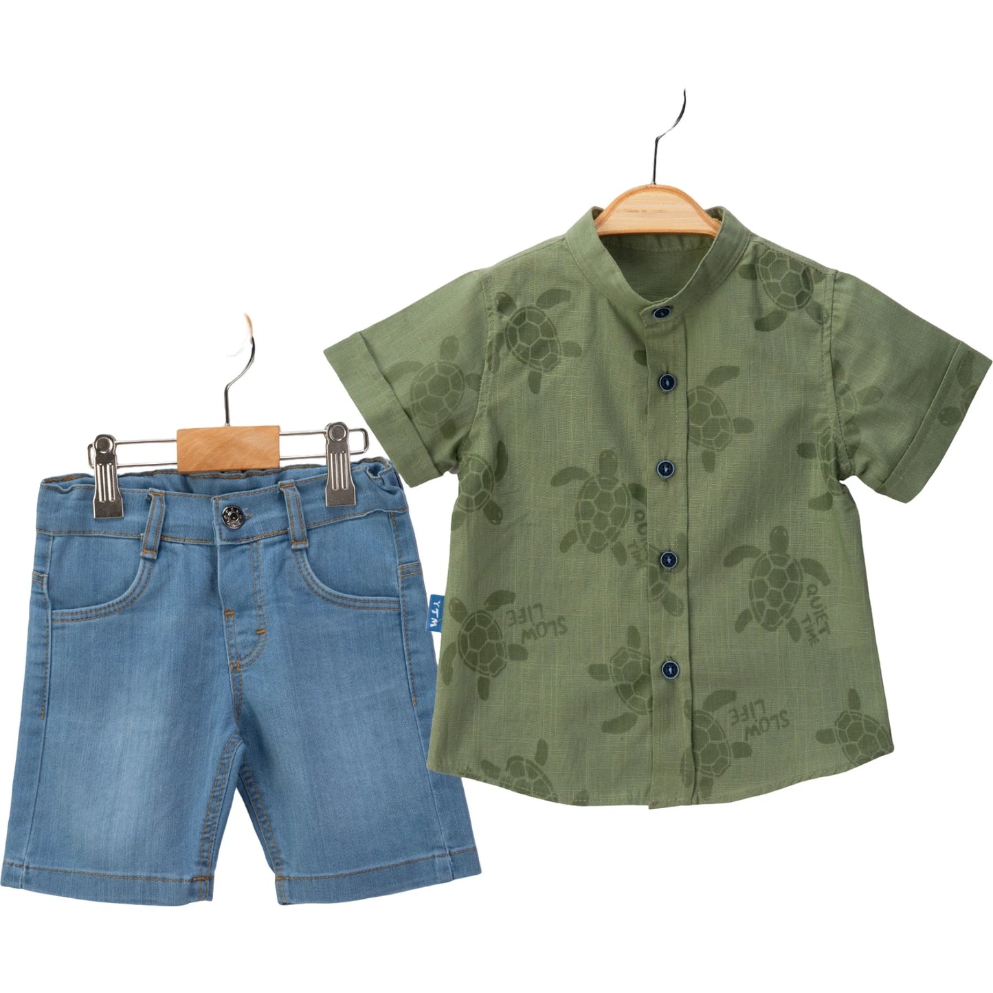 Kinder Set Hemd Schildkröte Grün