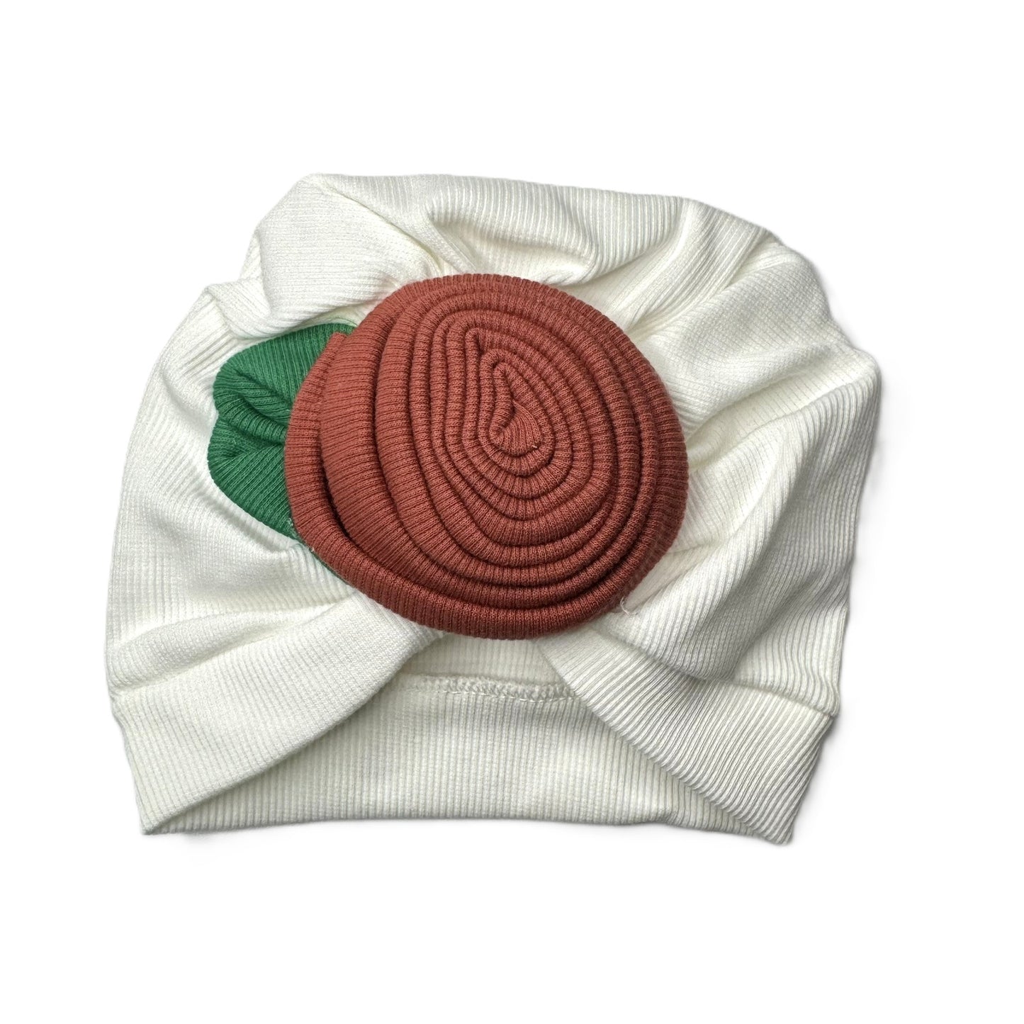Baby Turban Mütze mit Blume – weiche Baumwollmütze in verschiedenen Farben