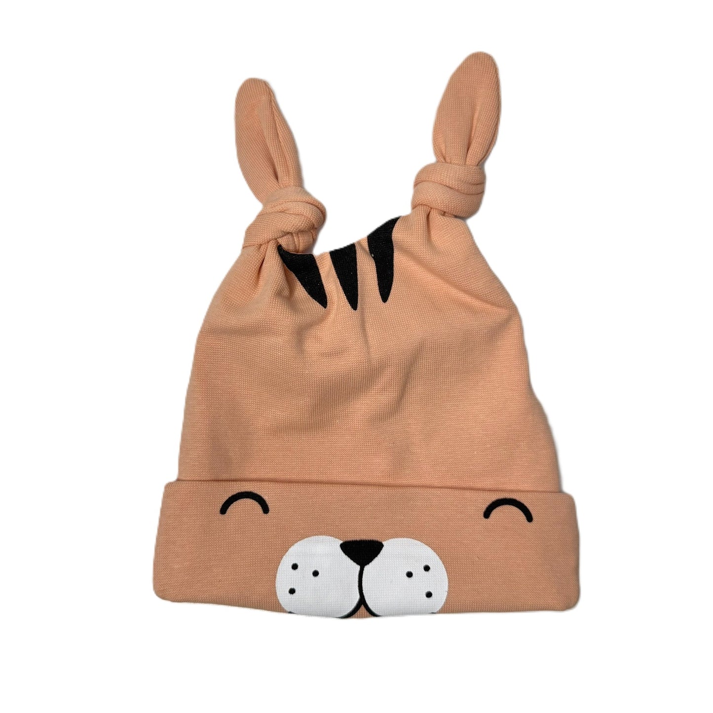 Babymütze mit Katzenmotiv & Knotenohren – 4 Farben erhältlich