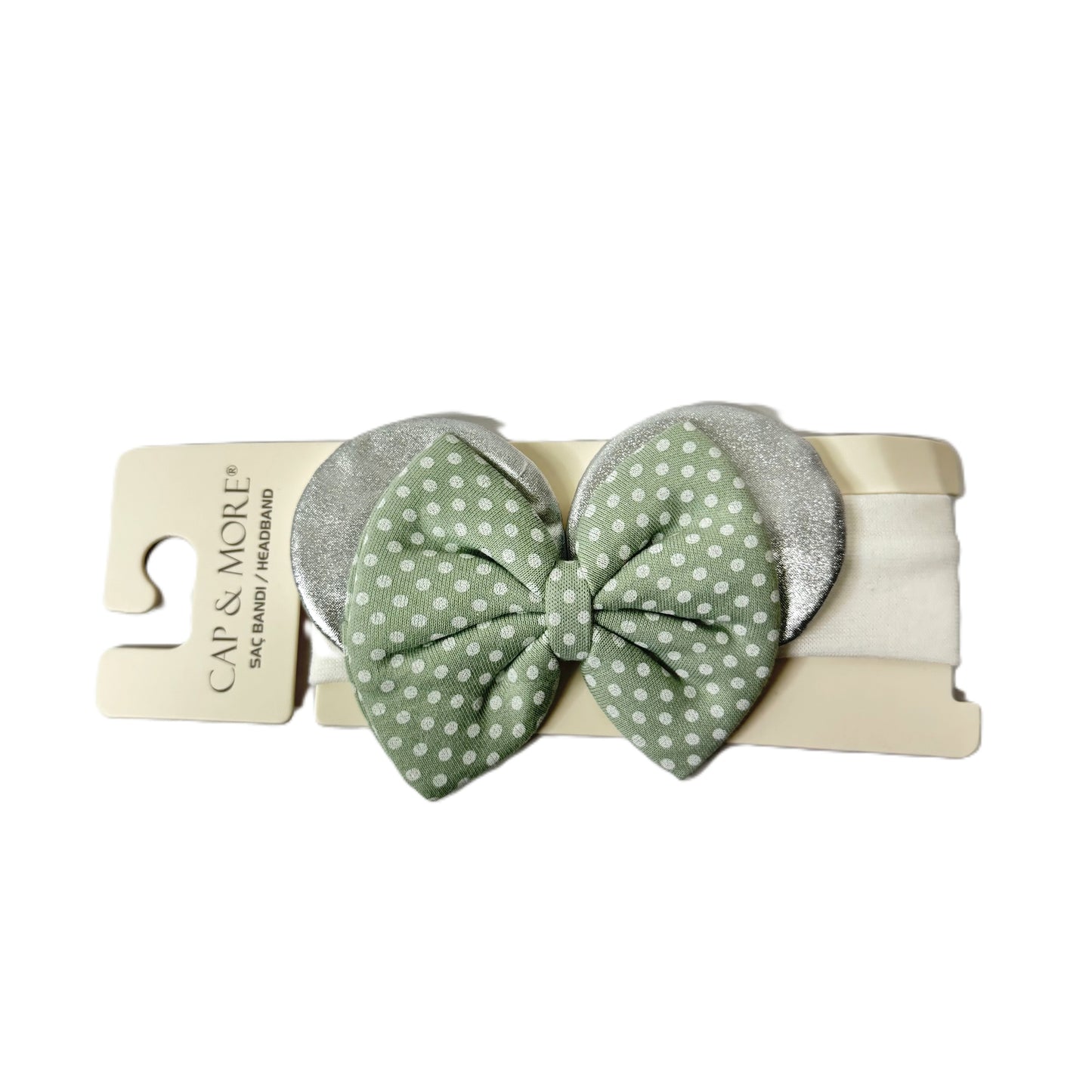 Baby Haarband mit Schleife & Glitzer-Ohren – 5 Farben erhältlich