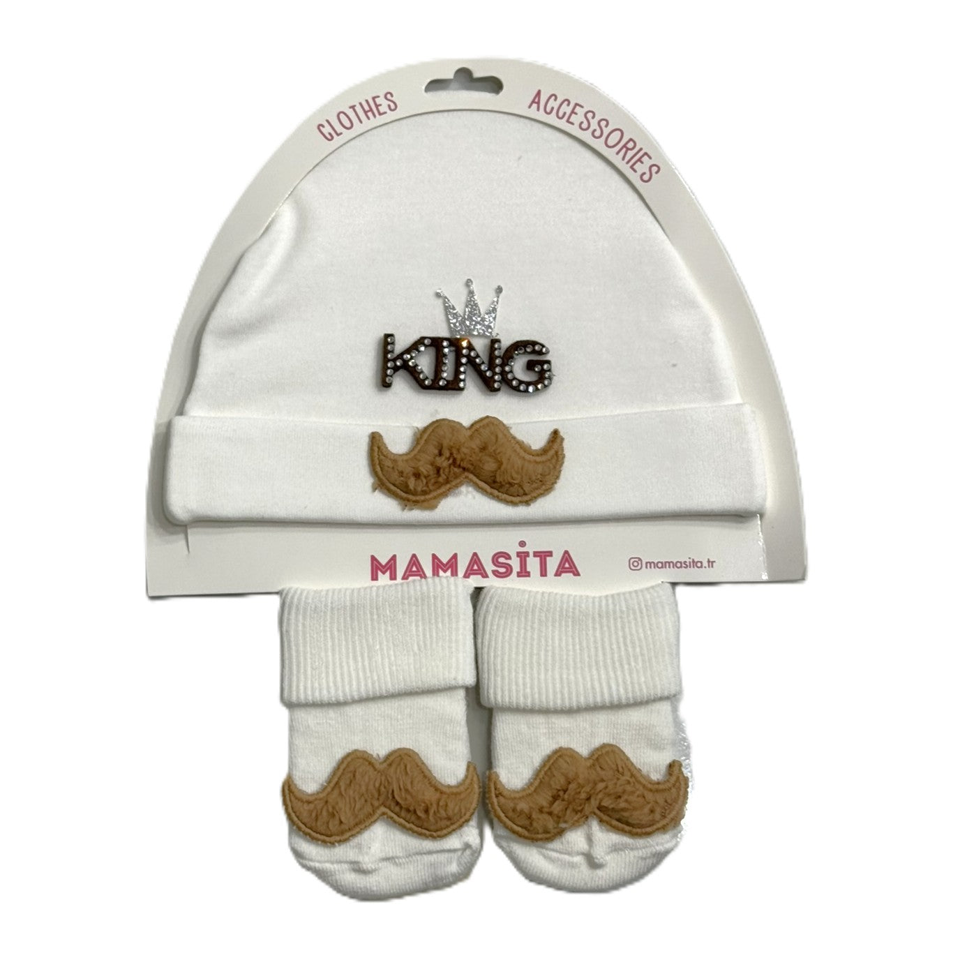 Baby Mütze & Söckchen Set „King“ (2-teilig) 👑👶