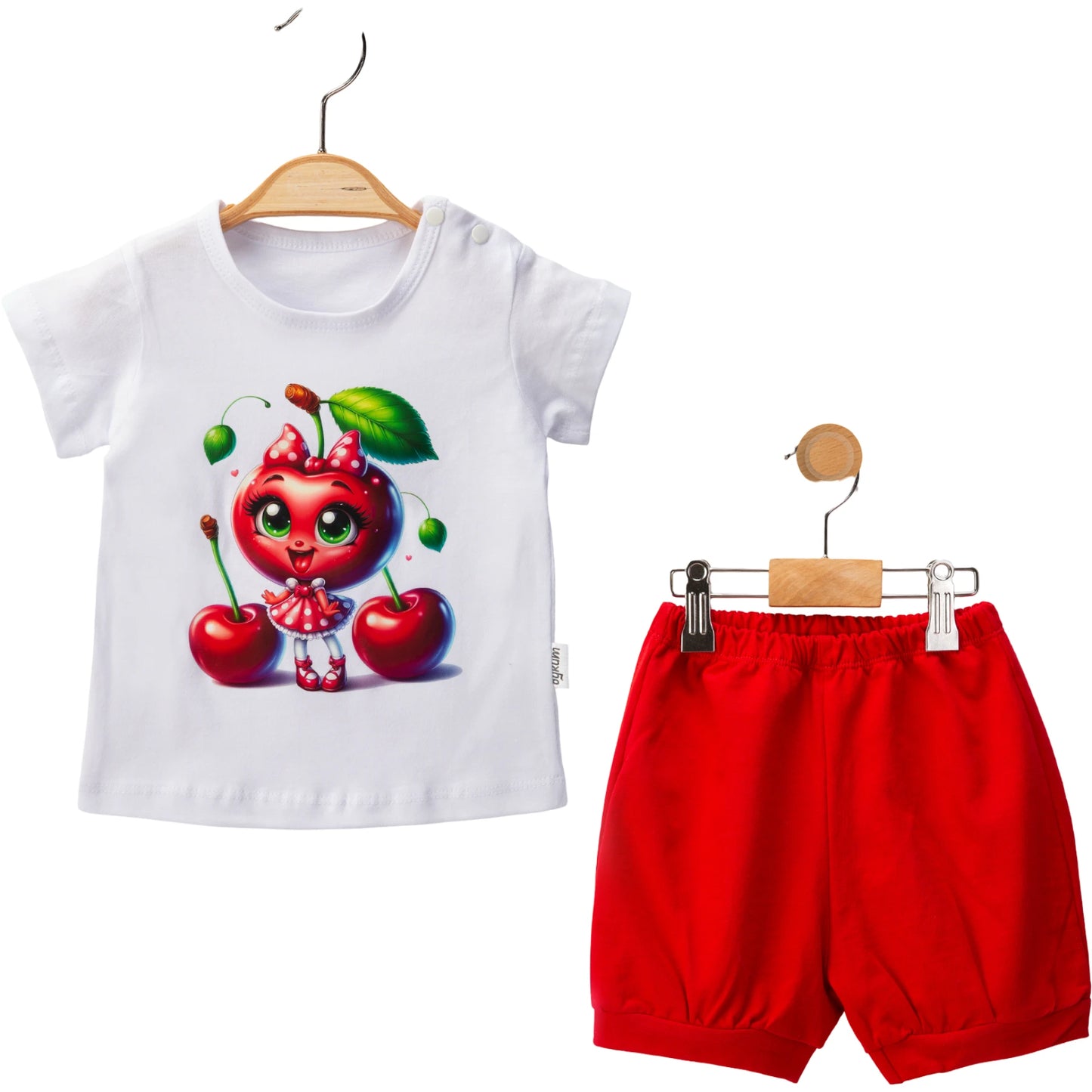 Baby Mädchen Set mit Kirsche Print 2-teilig