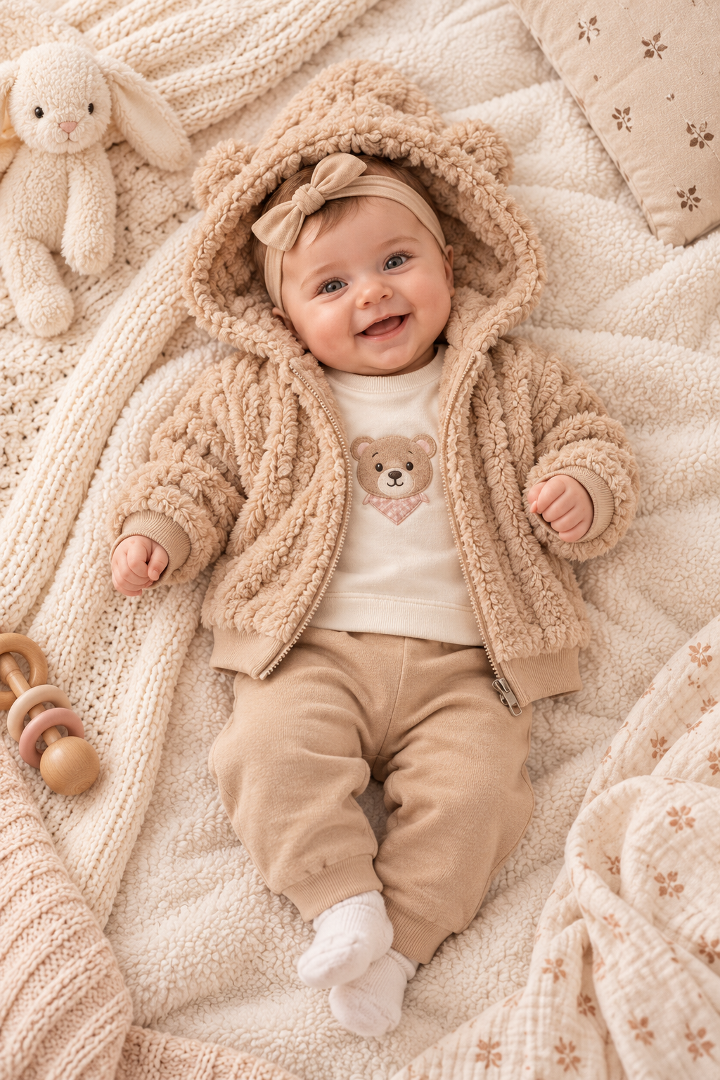 Baby Set 3-teilig Teddy Beige