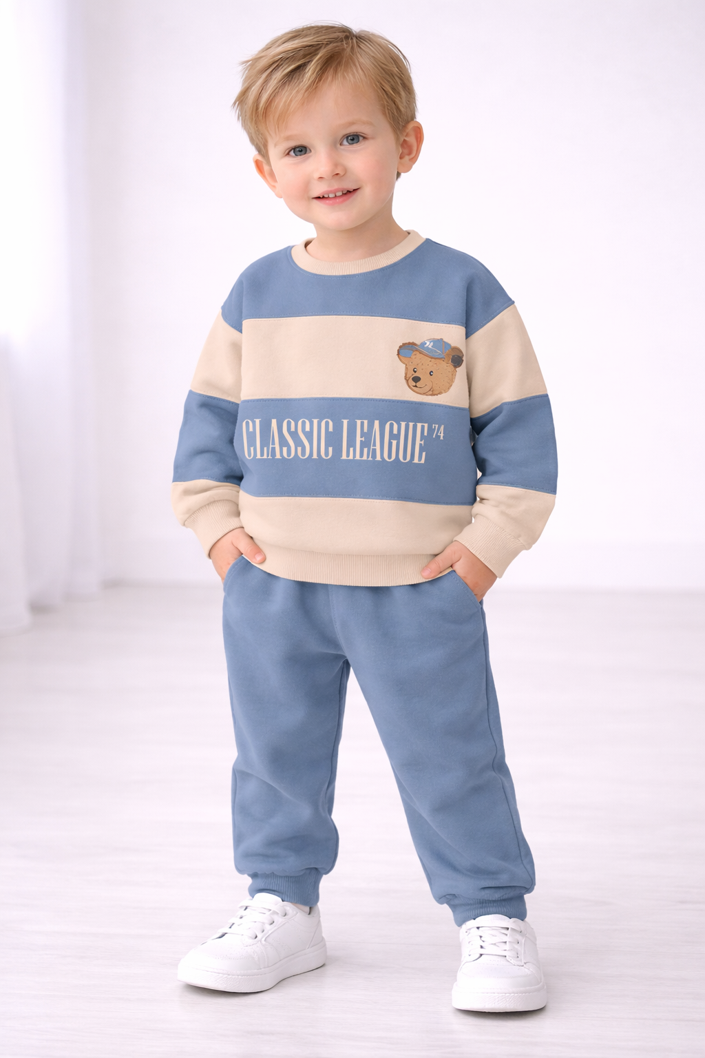 2-teiliges Jungen Outfit – Sweatshirt & Hose (in 2 Farben)