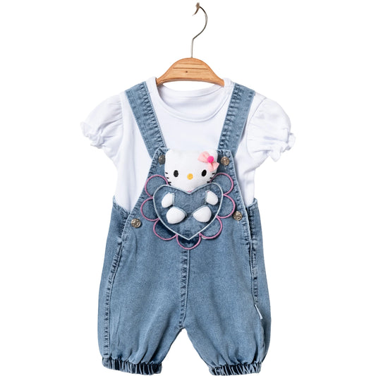 Baby Mädchen 2-teiliges Outfit Set mit Latzhose & T-Shirt