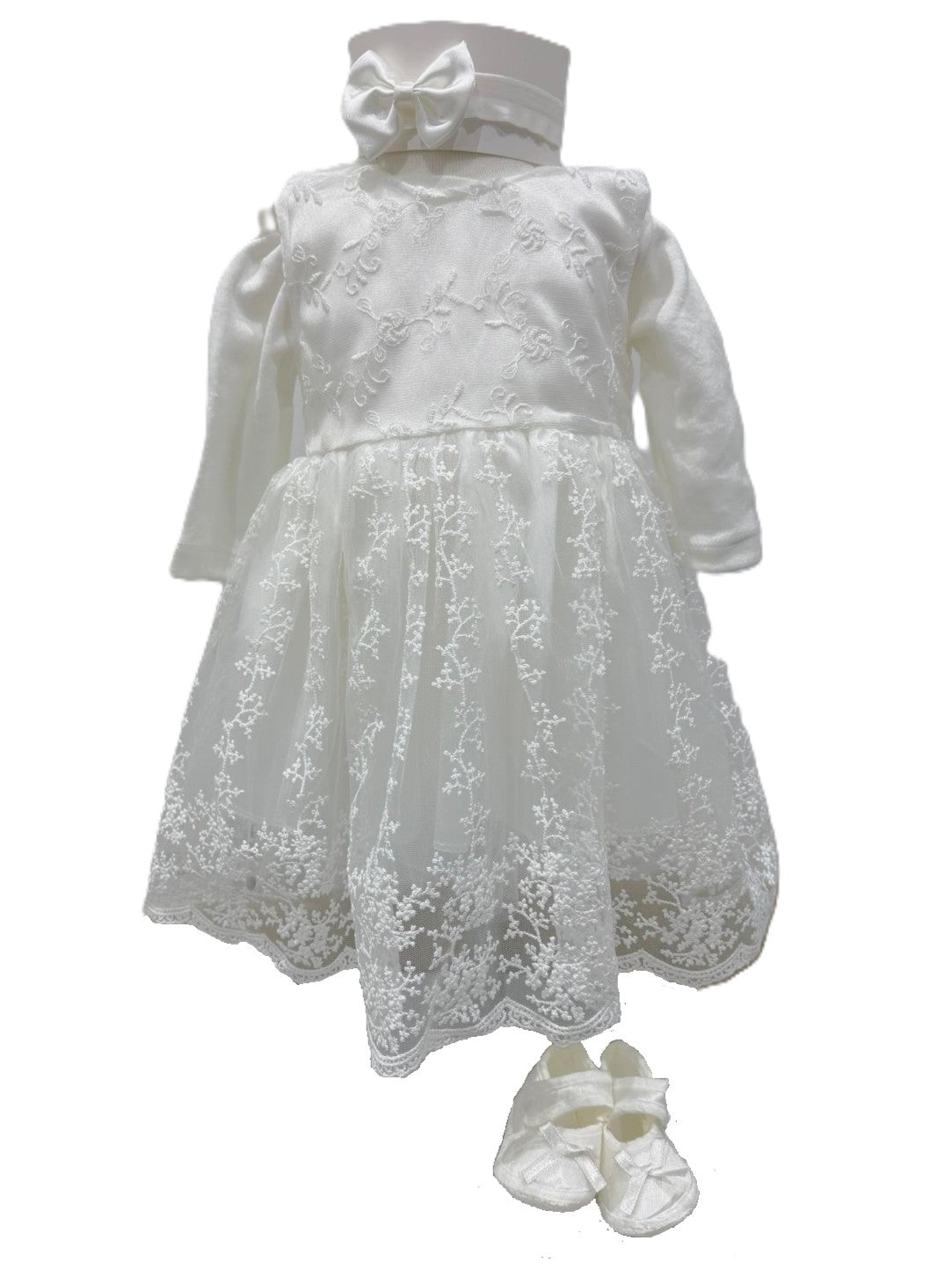 Babymädchen Kleid Set – festlich & zeitlos (4-teilig) 🤍👶