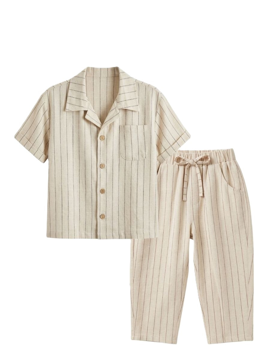 Jungen Outfit Set – Hemd & Hose im Streifenlook