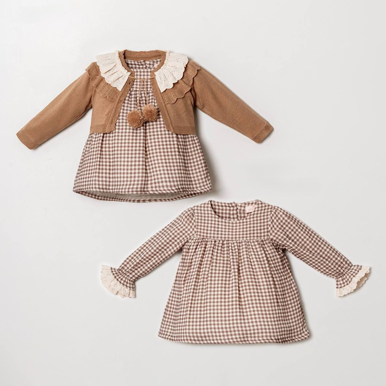 Kleid Braun Karomuster