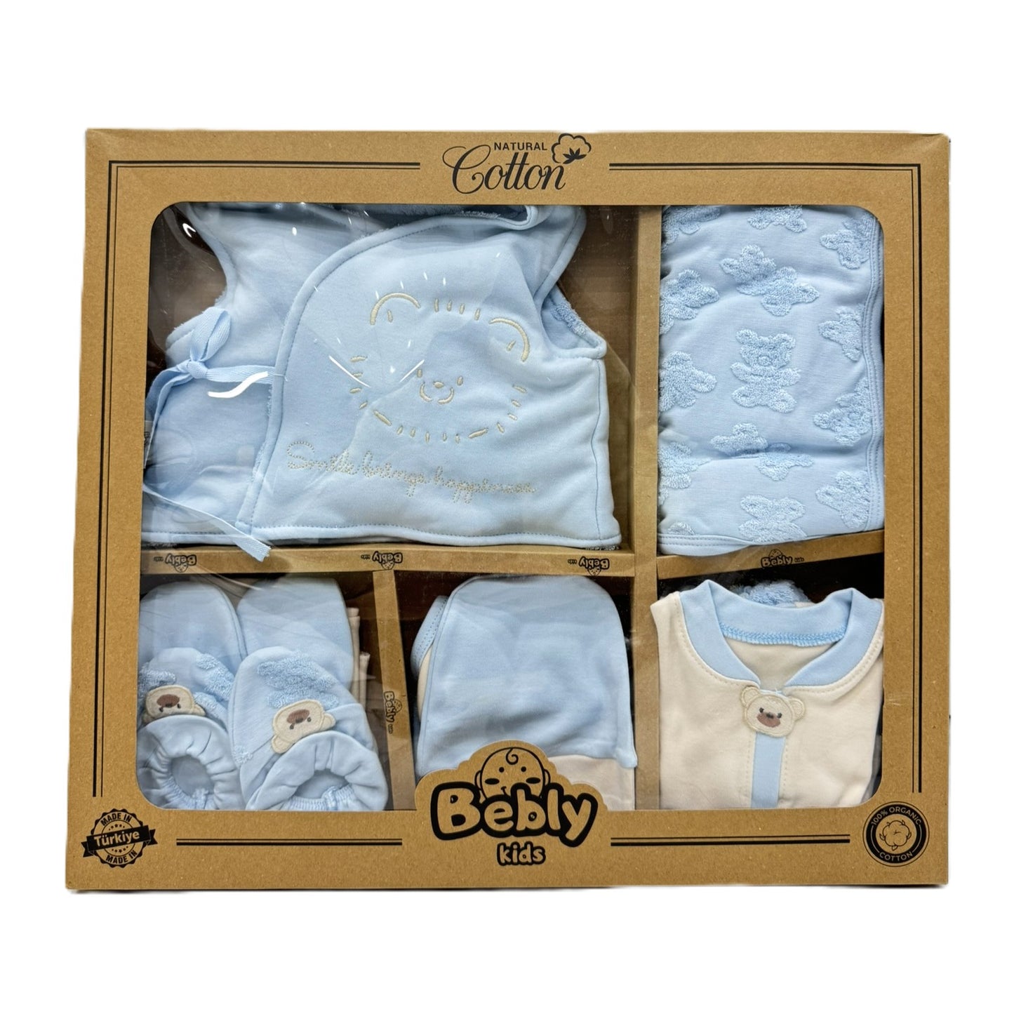 10-teiliges Erstlingsset für Baby-Jungs | Mit Decke, Kleidung & Zubehör | Bebly Kids